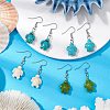 Synthetic Howlite & Turquoise Dangle Earrings EJEW-JE06166-2