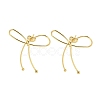 Bowknot Rack Plated Brass Stud Earrings for Women EJEW-Z051-11B-G-1