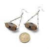 Synthetic Hematite & Acrylic Oval Dangle Earrings EJEW-JE04975-4