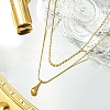 Teardrop 304 Stainless Steel Pendant Necklaces for Women NJEW-G157-06G-4