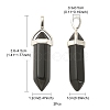 2Pcs Natural Obsidian Double Terminal Pointed Pendants G-YW0002-04-5