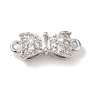 Brass Pave Clear Cubic Zirconia Connector Charms KK-G499-14P-1