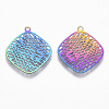 Ion Plating(IP) 201 Stainless Steel Filigree Pendants STAS-T057-16-2