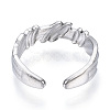 304 Stainless Steel Open Cuff Ring for Women RJEW-N040-44-3