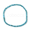 3mm Natural Apatite Faceted Round Beaded Stretch Bracelets for Women BJEW-JB10842-03-1