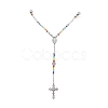 Glass Beaded Rosary Bead Necklaces NJEW-JN04326-6