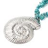 Boho Dyed Synthetic Turquoise Chip & Plastic Pearl Multi Layered Necklaces NJEW-U006-04A-P-3