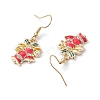 Christmas Theme Alloy Rhinestone Dangle Earrings EJEW-JE05830-04-4