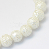 Baking Painted Textured Glass Pearl Round Bead Strands HY-Q002-6mm-01-2