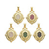 Brass Micro Pave Cubic Zirconia Pendants KK-Q283-042-NR-1