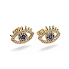 Brass Micro Pave Cubic Zirconia Stud Earrings EJEW-L224-29G-1