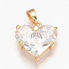 Brass Cubic Zirconia Charms X-ZIRC-Q002-126G-1