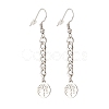 Curb Chains with Charm Long Dangle Earrings EJEW-JE04963-01-1