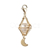 Brass Shell Pearl Pendant Decorations HJEW-JM01816-02-1