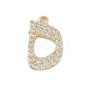 Rack Plating Brass Micro Pave Clear Cubic Zirconia Pendants KK-A224-03C-G-1