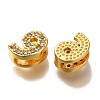 Rack Plating Number Brass Micro Pave Clear Cubic Zirconia Silde Charms KK-A231-13G-2