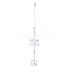 AB Color Glass Snowflake Pendant Decorations AJEW-Q144-02P-02-2