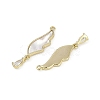 Brass Pave Natural Shell Pendants KK-Z078-19G-2