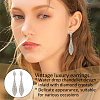 ANATTASOUL 4 Pairs 4 Colors Rhinestone Teardrop Dangle Stud Earrings EJEW-AN0004-73-3