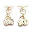 Brass Micro Pave Clear Cubic Zirconia Toggle Clasps KK-S356-309-NF-2
