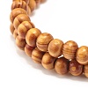 Natural Wood Round Beads Stretch Bracelets Sets BJEW-JB07347-9