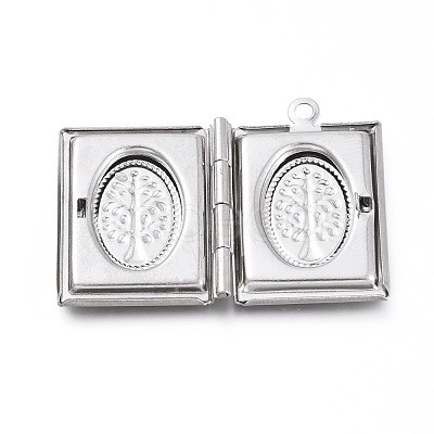 Tarnish Resistant 304 Stainless Steel Locket Pendants STAS-K192-11P-1