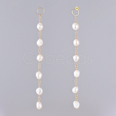 Natural Cultured Freshwater Pearl Dangle Earrings EJEW-JE03827-01-1