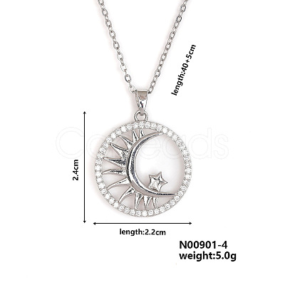 Fashionable European and American Style Brass Rhinestone Pendant Necklace with Cable Chain for Women Girl CL1945-3-1