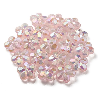 UV Plating Luminous Transparent Acrylic Beads OACR-P010-16A-1