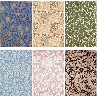 12Pcs Retro Flower Pattern Scrapbook Paper PW-WG88922-01-1