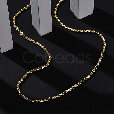 Rack Plating Brass Rope Chain Necklaces for Women NJEW-A035-02G-1