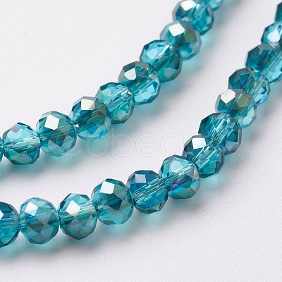 Electroplate Glass Beads Strands EGLA-F124-HR-B01-1