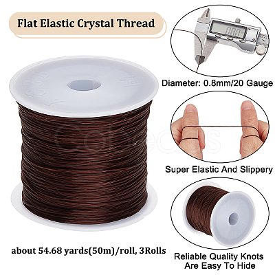 Beebeecraft 3 Rolls Flat Elastic Crystal String EW-BBC0001-03A-1