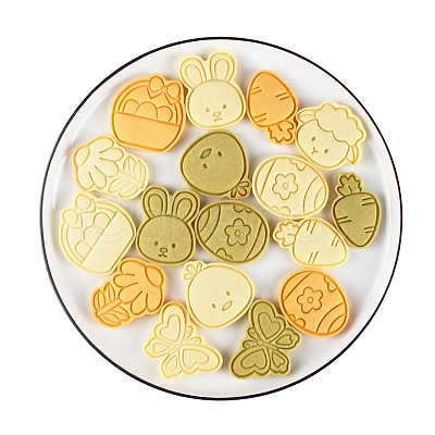 8Pcs 8 Styles Easter Theme Plastic Cookie Cutters EAER-PW0001-066-1