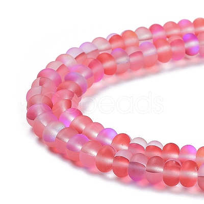 Frosted Transparent Glass Beads Strands FGLA-M002-01A-1