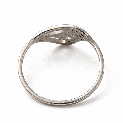 Non-Tarnish 304 Stainless Steel Hollow Out Butterfly Wing Finger Ring for Women RJEW-K239-13P-1