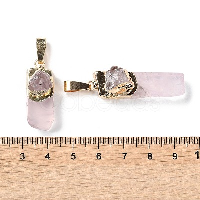 Natural Rose Quartz Big Pendants G-B066-01G-03-1