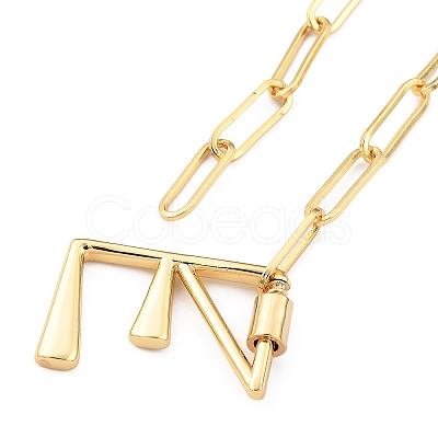 Brass Screw Carabiner Lock Pendant Necklaces NJEW-JN03011-03-1