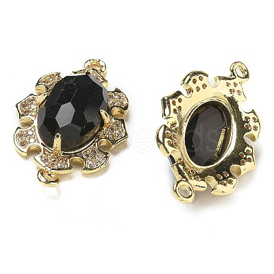 Natural Mixed stone Faceted Oval Connector Charms G-G181-06G-1