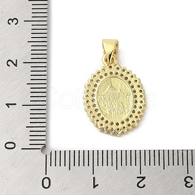 Rack Plating Brass Micro Pave Cubic Zirconia Pendants KK-C052-27G-1