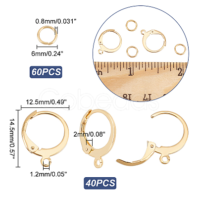 Unicraftale 40Pcs 304 Stainless Steel Leverback Earring Findings STAS-UN0041-83-1