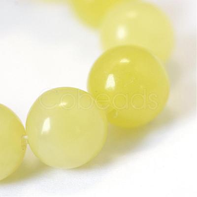 Natural Lemon Jade Round Bead Strands G-E334-8mm-07-1