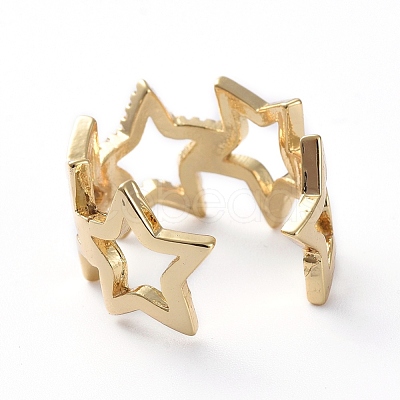 Adjustable Brass Cuff Finger Rings X-RJEW-G096-06G-1