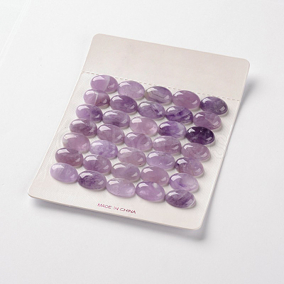 Natural Amethyst Gemstone Oval Cabochons X-G-J329-13-10x14mm-1