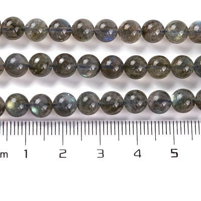 Grade AA Natural Gemstone Labradorite Round Beads Strands G-E251-33-6mm-01-1