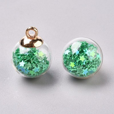 Glass Ball Pendants GLAA-WH0015-26G-1