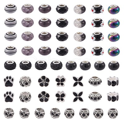 Resin/Glass/Alloy/Acrylic Enamel European Beads MPDL-SZ0001-01-1