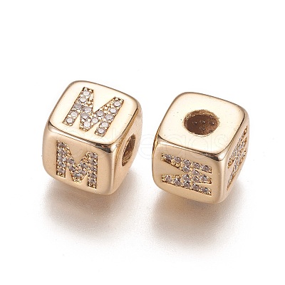 Brass Micro Pave Cubic Zirconia Beads KK-K238-16G-M-1