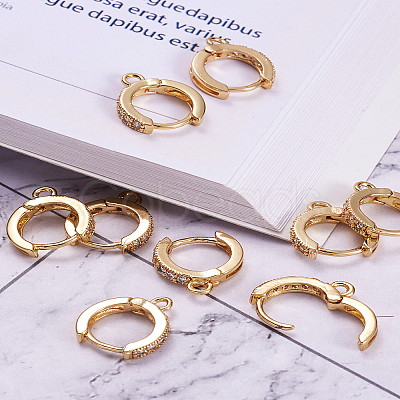 Eco-Friendly Brass Earring Hoops Findings KK-TA0007-40-1