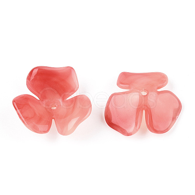 Two-tone Opaque Acrylic Bead Caps OACR-G034-03B-1